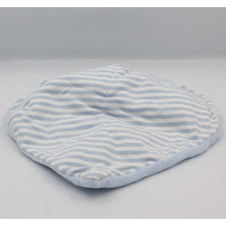 Doudou plat coeur poupée lutin bleu blanc rayé MOULIN ROTY