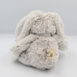 Peluche lapin gris blanc noeud vichy LOUISE MANSEN