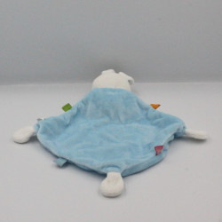 Doudou plat mon lapin bleu vert pois NICOTOY