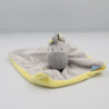 Doudou plat cheval zébre gris jaune SUCRE D'ORGE
