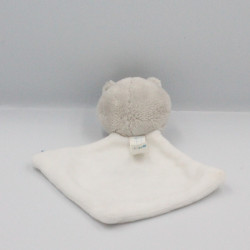 Doudou plat chat renard blanc gris noisette SUCRE D'ORGE