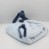 Doudou plat lapin bleu Lapidou couverture NATTOU
