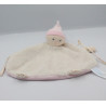 Doudou plat poupée lutin rose blanc coeur COROLLE