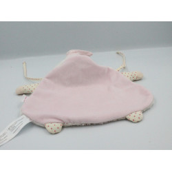 Doudou plat poupée lutin rose blanc coeur COROLLE