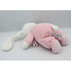 Doudou lapin blanc rose étoiles TEX BABY