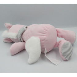 Doudou licorne rose blanc gris rayé TOM & KIDDY TOMKIDS