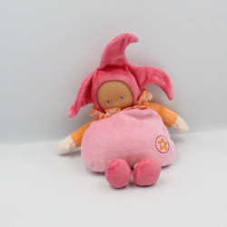 Doudou Poupée lutin rose orange abricot Corolle