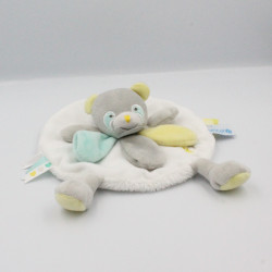Doudou et compagnie plat rond ours panda gris blanc bleu jaune Unicef