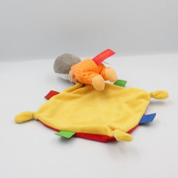 Doudou Tchoupi rouge orange jaune avec mouchoir NICOTOY