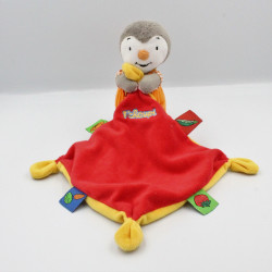 Doudou Tchoupi rouge orange jaune avec mouchoir NICOTOY