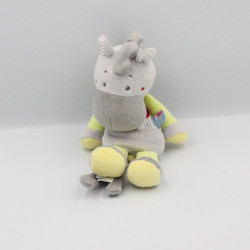 Doudou attache tétine cheval gris vert cravaté SUCRE D'ORGE