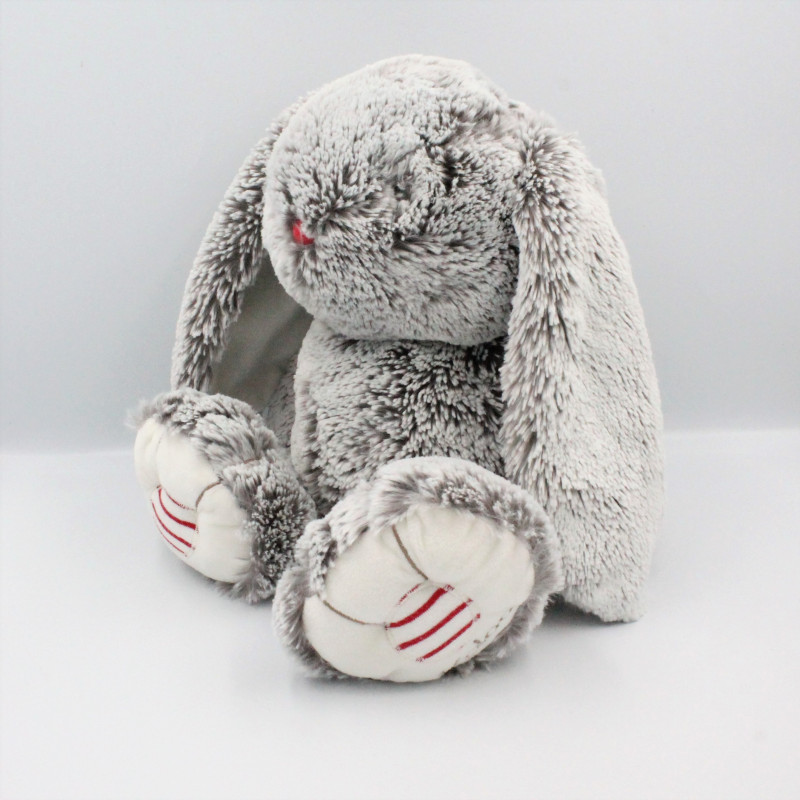 Doudou lapin marron gris ROUGE KALOO