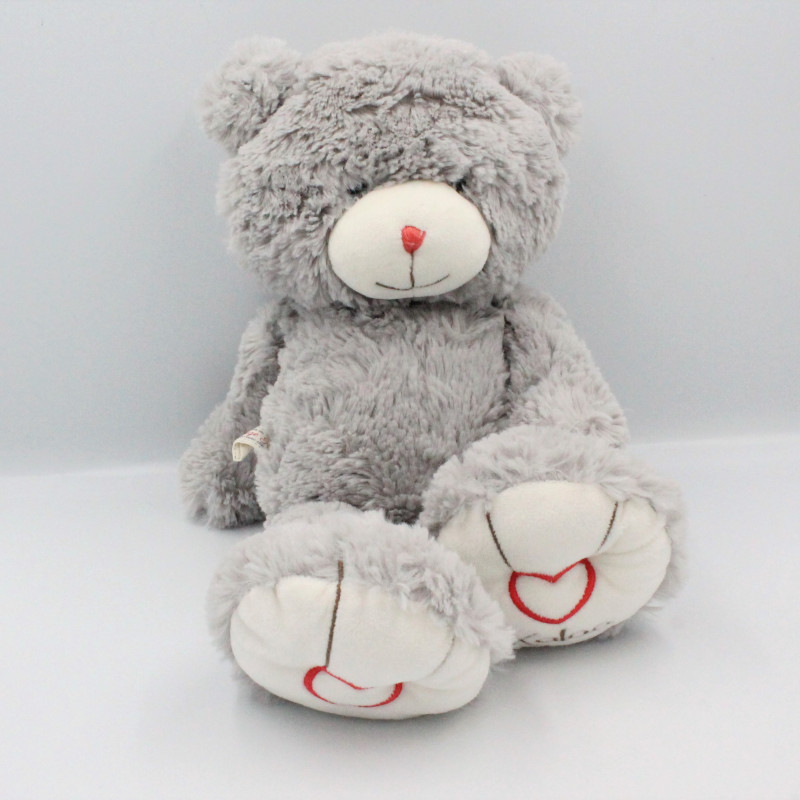 Doudou ours gris ROUGE KALOO