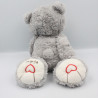 Doudou ours gris ROUGE KALOO 40 cm
