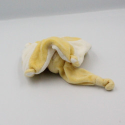 Doudou plat ours les bonbons blanc jaune BABY NAT