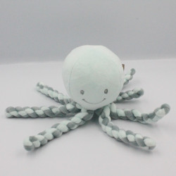 Doudou pieuvre poulpe bleu ciel laine Octopus NATTOU