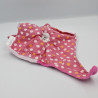 Doudou plat lapin rose violet fleur pois TEX BABY