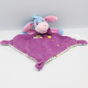 Doudou plat bourriquet violet bleu blanc étoiles cubes DISNEY NICOTOY