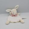 Doudou plat lapin blanc écru rose pois rose H&M