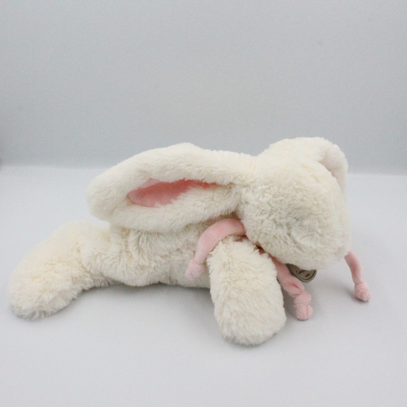 Doudou et compagnie lapin blanc rose tout doux Bonbon