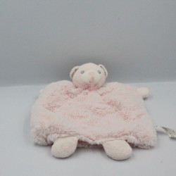 Doudou plat marionnette ours rose PERLE KALOO