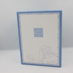 Doudou et compagnie plat ours bleu blanc fourrure Petit Chou avec boite