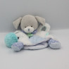 Doudou et compagnie marionnette chien gris blanc bleu Pistache