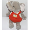 Doudou et Compagnie  Éléphant salopette orange