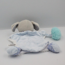 Doudou et compagnie marionnette chien gris blanc bleu Pistache