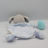 Doudou et compagnie marionnette chien gris blanc bleu Pistache