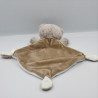 Doudou plat ours beige blanc TEX BABY