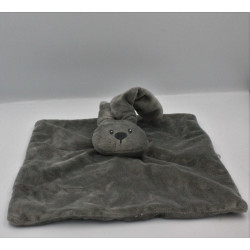 Doudou plat carré lapin gris Lapidou NATTOU