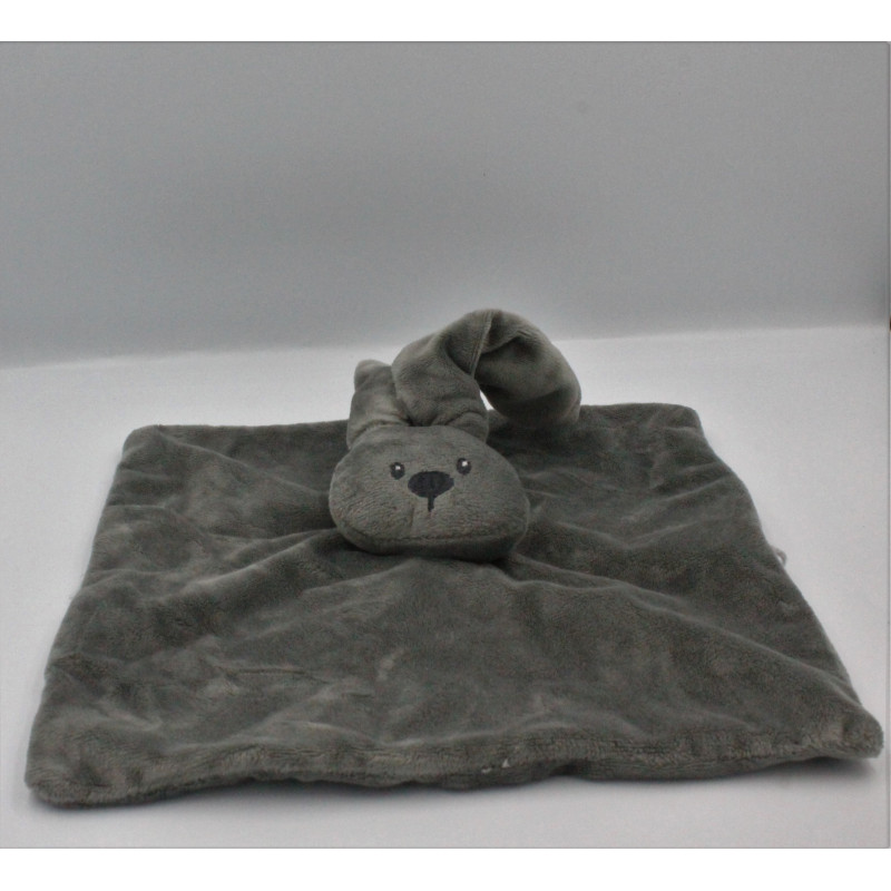 Doudou plat carré lapin gris Lapidou NATTOU