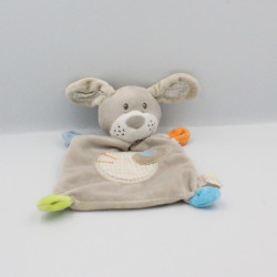Doudou plat chien beige vert orange bleu NICOTOY