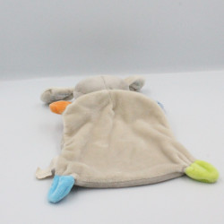 Doudou plat chien beige vert orange bleu NICOTOY