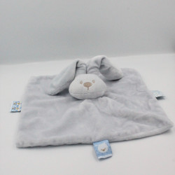 Doudou plat carré lapin bleu Lapidou NATTOU