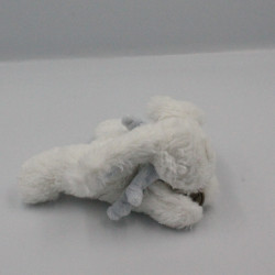 Mini Doudou lapin blanc bleu Bonbon DOUDOU ET COMPAGNIE