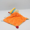 Doudou plat ours bleu orange jaune BABY NAT