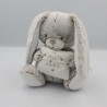 Doudou musical lapin beige marron blanc coussin TEX BABY