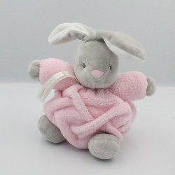 Doudou lapin plume gris rose blanc KALOO