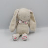 Doudou Lapin écru beige pois rose KLORANE