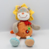 Doudou lion gris orange rouge jaune bleu MOTS D'ENFANTS