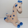 Doudou plat girafe bleu beige NOVALAC 2 