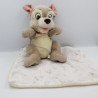 Doudou peluche chien Clochard avec mouchoir couverture DISNEY