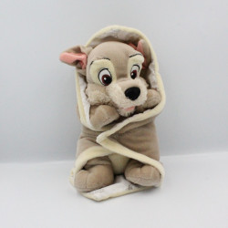 Doudou peluche chien Clochard avec mouchoir couverture DISNEY