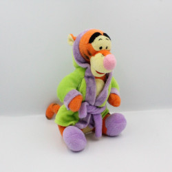 Peluche Tigrou en robe de chambre peignoir vert mauve DISNEY