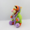 Peluche Tigrou en robe de chambre peignoir vert mauve DISNEY