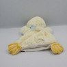 Doudou plat marionnette poussin canard jaune blanc KALOO