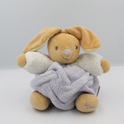 Doudou lapin plume blanc mauve KALOO
