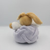Doudou lapin plume blanc mauve KALOO